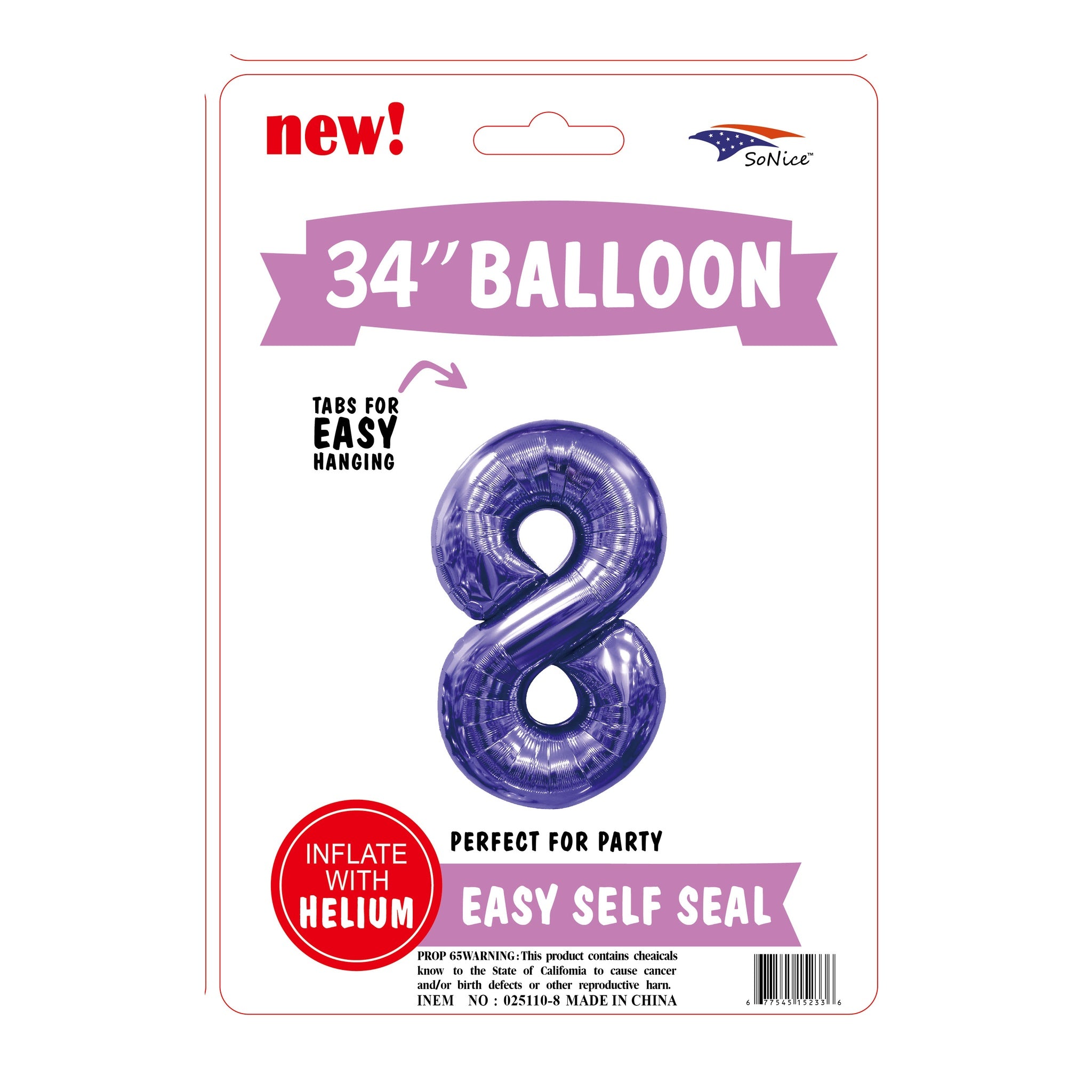 34? Balloon Purple # 8,